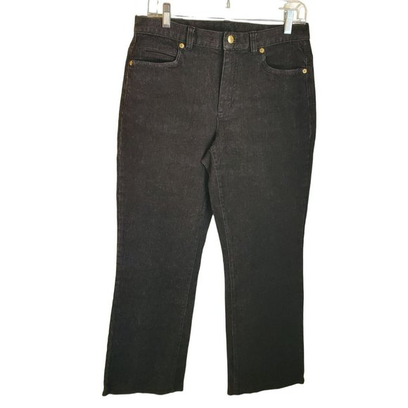 Lauren Ralph Lauren Women's Black Denim Jeans Size 8 Classic Cotton High Rise - Picture 5 of 6